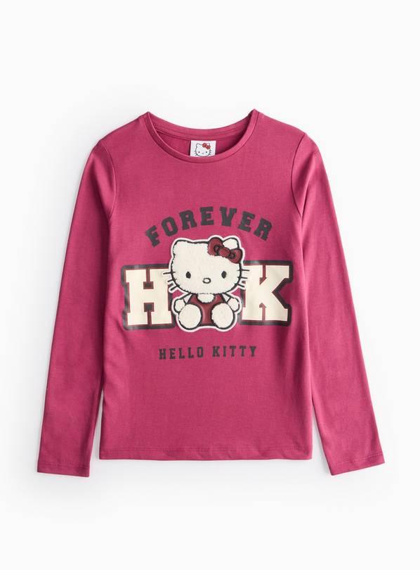 Dark Red Hello Kitty Varsity Print Long Sleeve Top 5 years